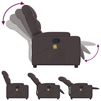 vidaXL Massagefåtölj mörkbrun tyg