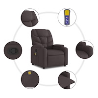 vidaXL Massagefåtölj mörkbrun tyg