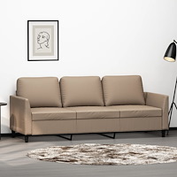 vidaXL 3-sitssoffa cappuccino 180 cm konstläder
