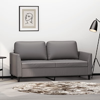 vidaXL 2-sitssoffa grå 140 cm konstläder