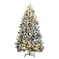 vidaXL Plastgran med gångjärn 300 LEDs & kulor 270 cm