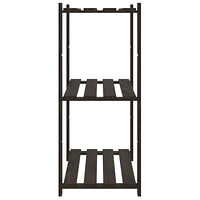 vidaXL Förvaringshylla 3 hyllplan svart 80x38x90 massiv furu