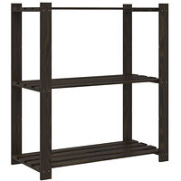 vidaXL Förvaringshylla 3 hyllplan svart 80x38x90 massiv furu