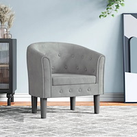 vidaXL Fåtölj ljusgrå sammet