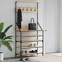 vidaXL Klädställning med skoförvaring sonoma-ek 90x34x184 cm