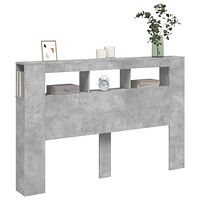 vidaXL Sänggavel LED betonggrå 160x18,5x103,5 cm konstruerat trä