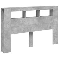 vidaXL Sänggavel LED betonggrå 160x18,5x103,5 cm konstruerat trä