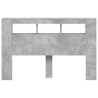 vidaXL Sänggavel LED betonggrå 160x18,5x103,5 cm konstruerat trä