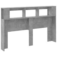 vidaXL Sänggavel LED betonggrå 160x18,5x103,5 cm konstruerat trä