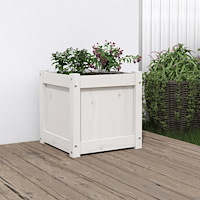 vidaXL Odlingslådor vit 40x40x40 cm massiv furu