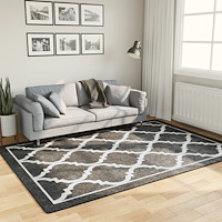 vidaXL Matta tvättbar svart och vit 160x230 cm halkfri