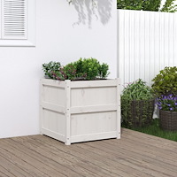vidaXL Odlingslåda vit 60x60x60 cm massiv furu
