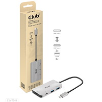 Club 3D CLUB3D CSV-1543 dockningsstationer för bärbara datorer USB 3.2 Gen 2 (3.1 Gen 2) Type-C Svart, Silver