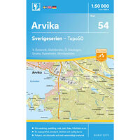 Kartförlaget 54 Arvika Sverigeserien Topo50 : Skala 1:50 000