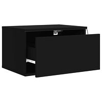 vidaXL Väggmonterade sängbord med LED-lampor 2 st svart