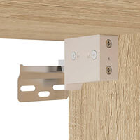 vidaXL Väggmonterat sängbord med LED-lampor sonoma-ek