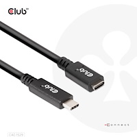 Club 3D CLUB3D USB C GEN1 EXT CABLE 5GBPS 4K60HZ M/F 1M USB-kablar 2 x USB C