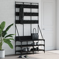 vidaXL Klädställning med skoförvaring svart 100x40x184 cm