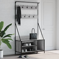 vidaXL Klädställning med skoförvaring grå sonoma 100x41x184 cm