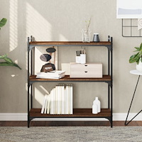 vidaXL Bokhylla 3 hyllplan brun ek 80x30x86 cm konstruerat trä