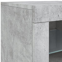 vidaXL Sängbord med LED-lampor 2 st betonggrå konstruerat trä