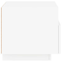 vidaXL Sängbord med LED-lampor vit 40x39x37 cm