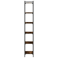 vidaXL Bokhylla 6 hyllplan rökfärgad ek 40x30x188 cm konstruerat trä