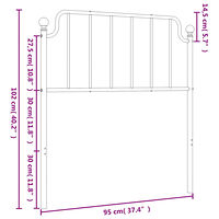 vidaXL Huvudgavel metall svart 90 cm