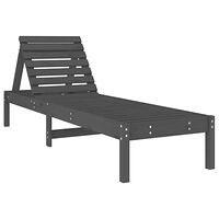 vidaXL Solsängar 2 st med bord grå massiv furu