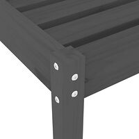 vidaXL Solsängar 2 st med bord grå massiv furu