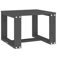 vidaXL Solsängar 2 st med bord grå massiv furu