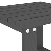 vidaXL Solsängar 2 st med bord grå massiv furu