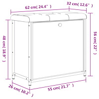 vidaXL Skobänk med flip-låda brun ek 62x32x56 cm
