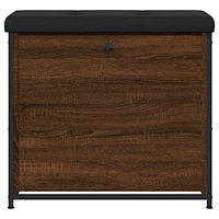 vidaXL Skobänk med flip-låda brun ek 62x32x56 cm
