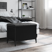 vidaXL Förvaringsbänk svart 62x42x45 cm konstruerat trä