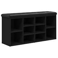 vidaXL Skobänk svart 102x32x50 cm konstruerat trä