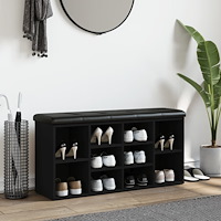 vidaXL Skobänk svart 102x32x50 cm konstruerat trä