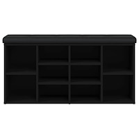 vidaXL Skobänk svart 102x32x50 cm konstruerat trä