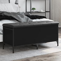 vidaXL Förvaringsbänk svart 102x42x45 cm konstruerat trä
