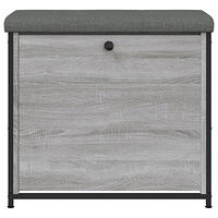 vidaXL Skobänk med flip-låda grå sonoma 62x32x56 cm