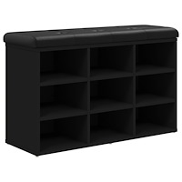 vidaXL Skobänk svart 82x32x50 cm konstruerat trä