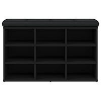 vidaXL Skobänk svart 82x32x50 cm konstruerat trä