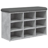 vidaXL Skobänk betonggrå 82x32x50 cm konstruerat trä