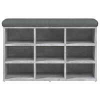 vidaXL Skobänk betonggrå 82x32x50 cm konstruerat trä