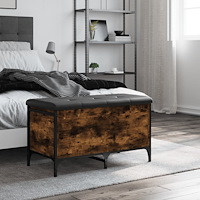 vidaXL Förvaringsbänk rökfärgad ek 82x42x45 cm konstruerat trä