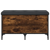 vidaXL Förvaringsbänk rökfärgad ek 82x42x45 cm konstruerat trä