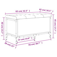 vidaXL Förvaringsbänk rökfärgad ek 82x42x45 cm konstruerat trä