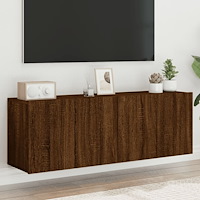 vidaXL Väggmonterad tv-bänk 2 st brun ek 60x30x41 cm