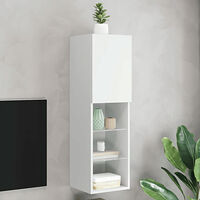 vidaXL Tv-skåp med LED vit 30,5x30x102 cm