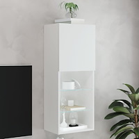 vidaXL Tv-bänk med LED-belysning vit 40,5x30x102 cm